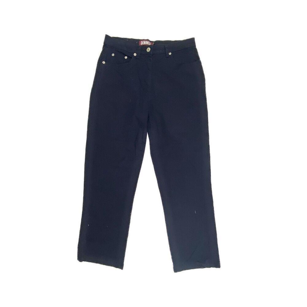 Denim Co Crop Straight leg Women's‎ size 12 Navy Dark Blue Chino Pants